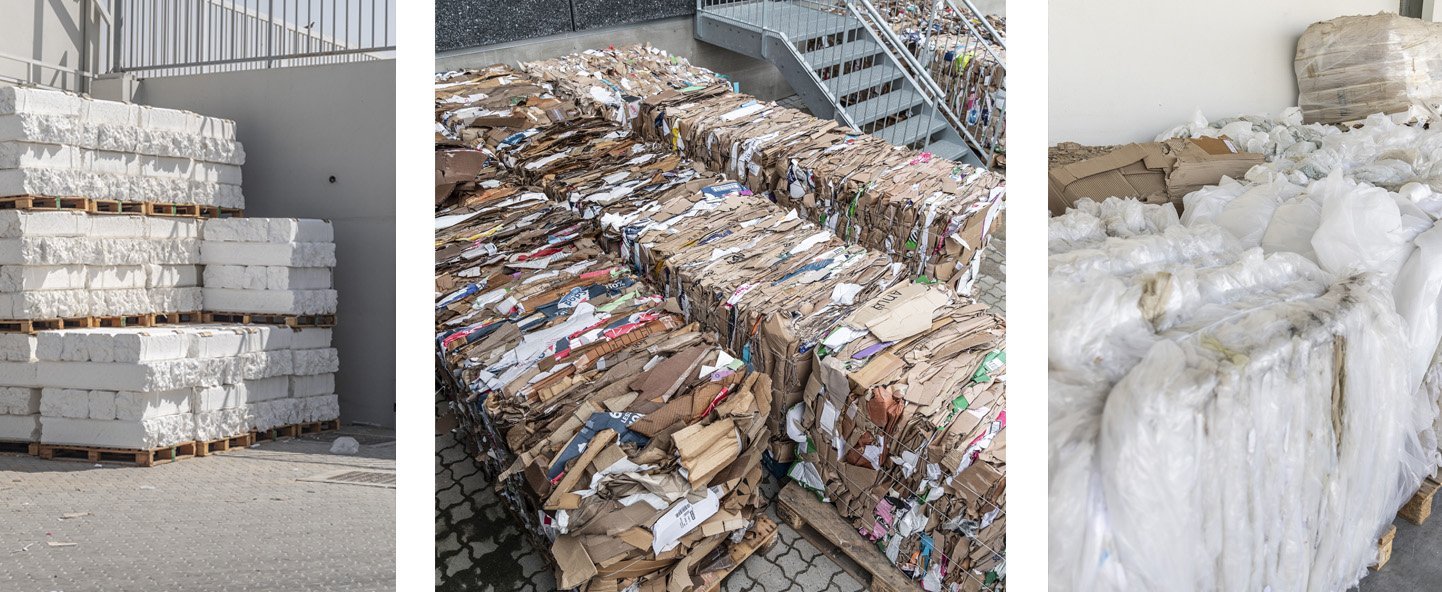 déchets de fabrication mis en balles